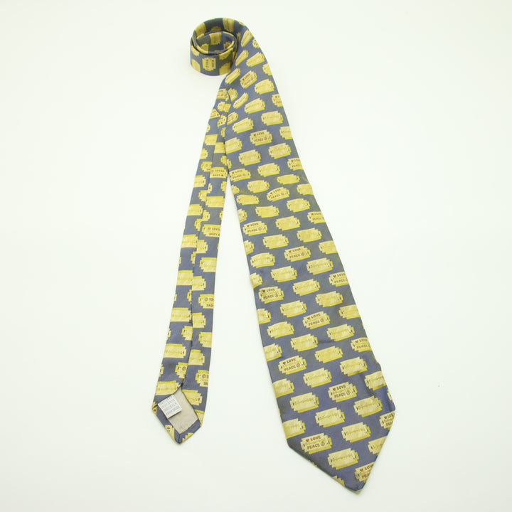 Moschino Cravatta Vintage Grigia in Seta Uomo