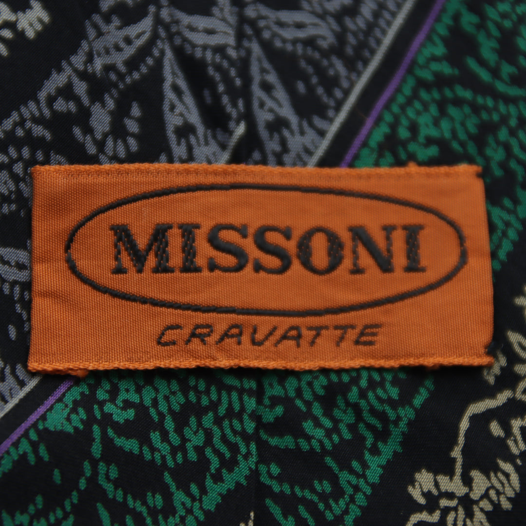Missoni Cravatta Vintage Nera in Seta Uomo