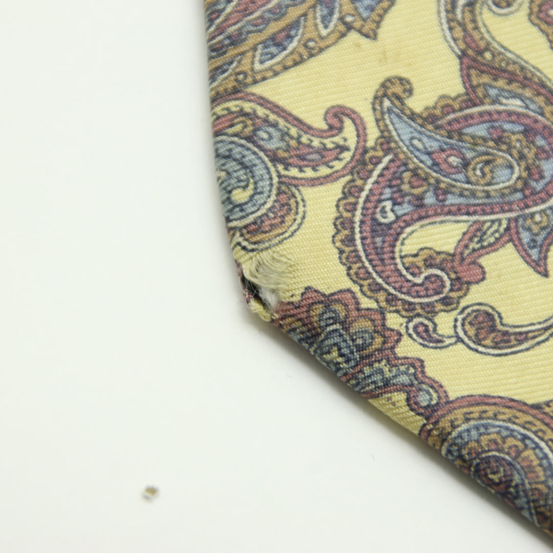 Christian Dior Cravatta Vintage Gialla in Seta Uomo Made in USA