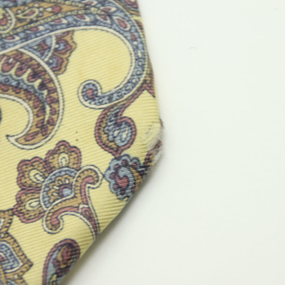 Christian Dior Cravatta Vintage Gialla in Seta Uomo Made in USA