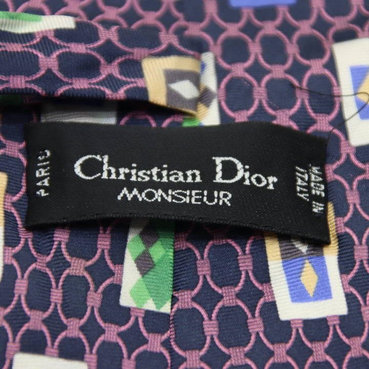 Christian Dior Cravatta Vintage Multicolore in Seta Uomo