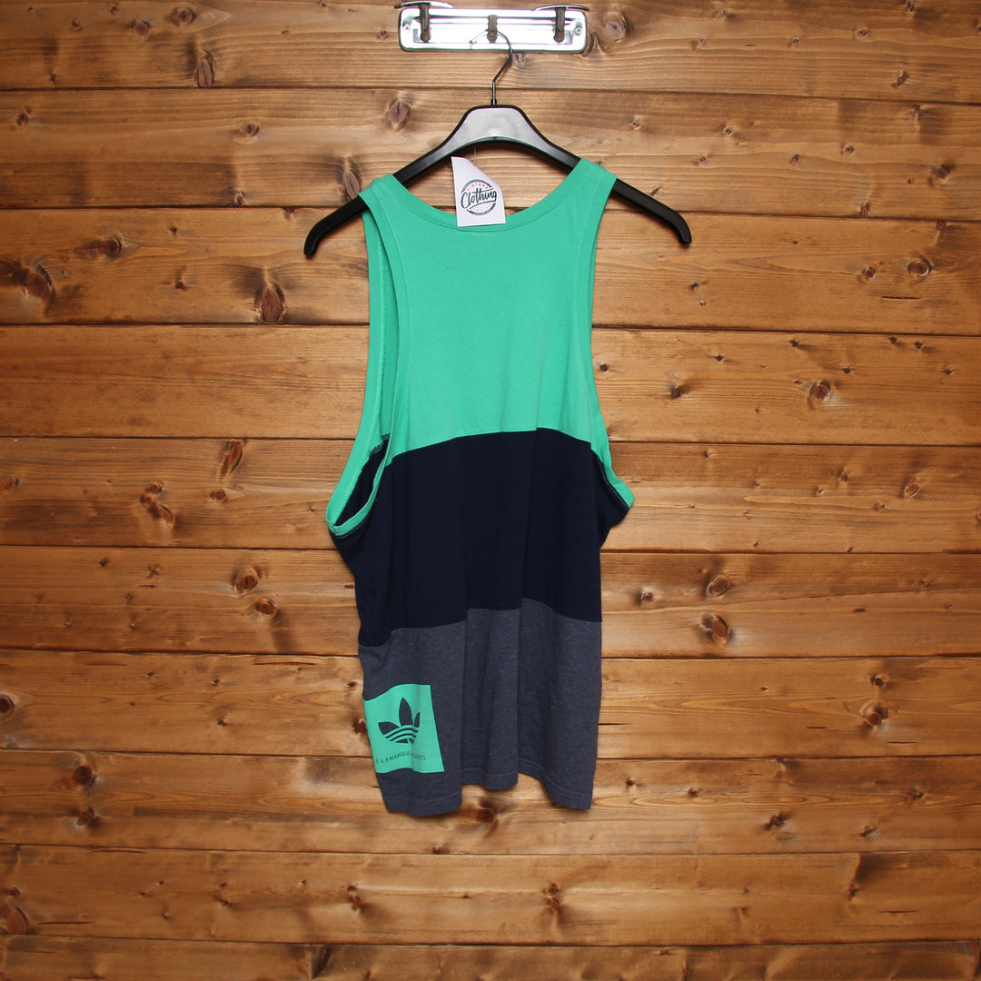 Adidas T-Shirt Verde e Blu Taglia L Uomo