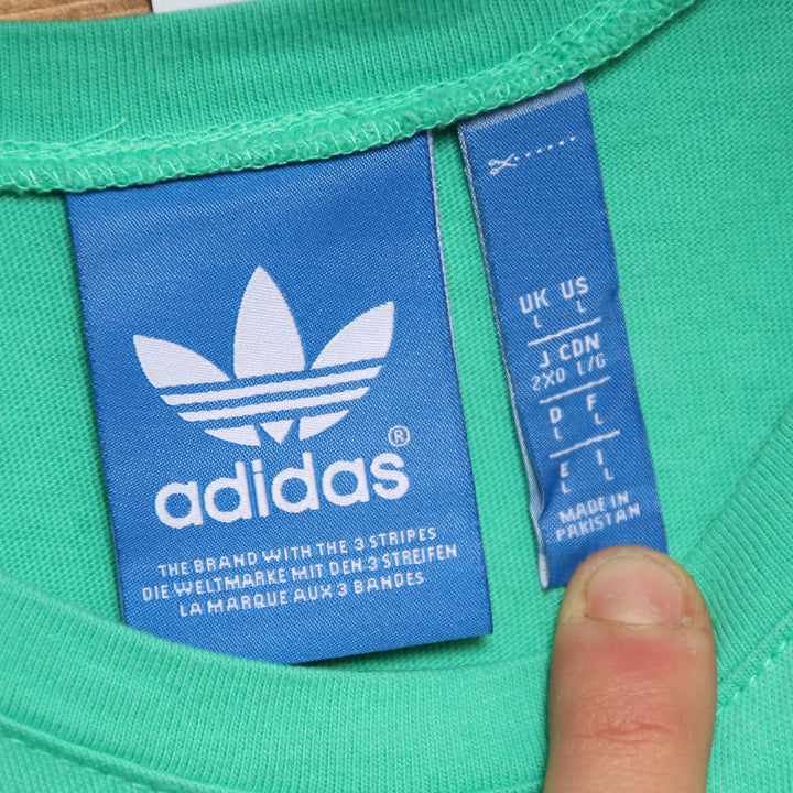 Adidas T-Shirt Verde e Blu Taglia L Uomo