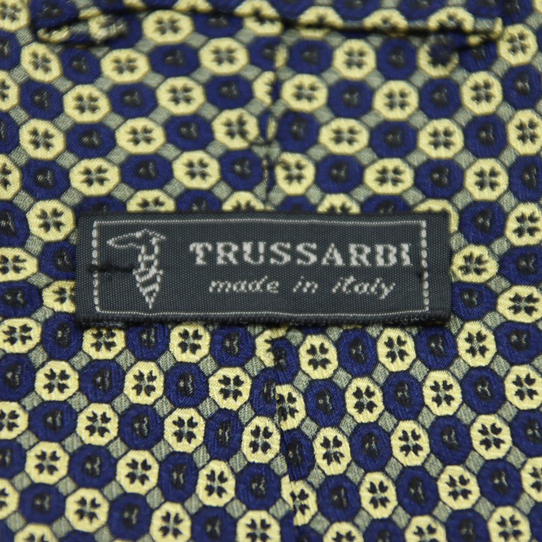 Trussardi Cravatta Vintage Blu in Seta Uomo