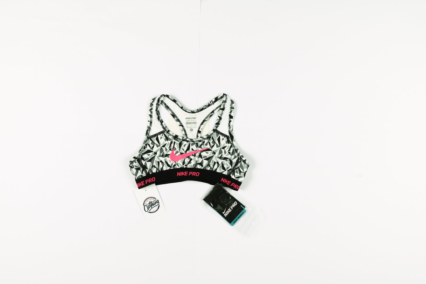 Reggiseno Sportivo Nike Running Bianco e Nero Taglia S 8/10y Bambino w/Tags