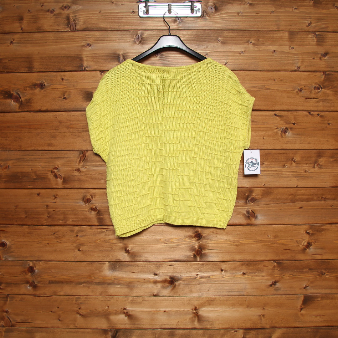 Sisley Cardigan Vintage Giallo Taglia XS Donna