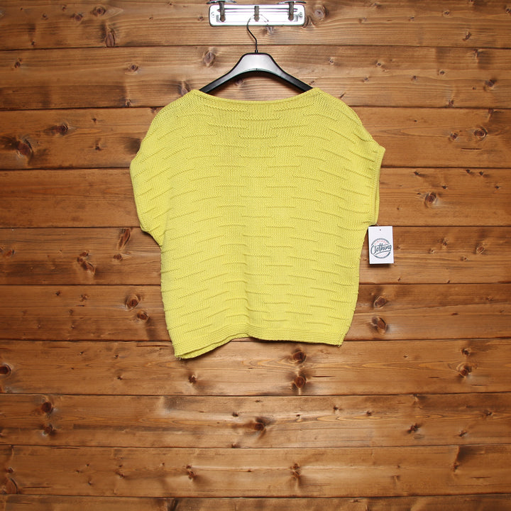 Sisley Cardigan Vintage Giallo Taglia XS Donna