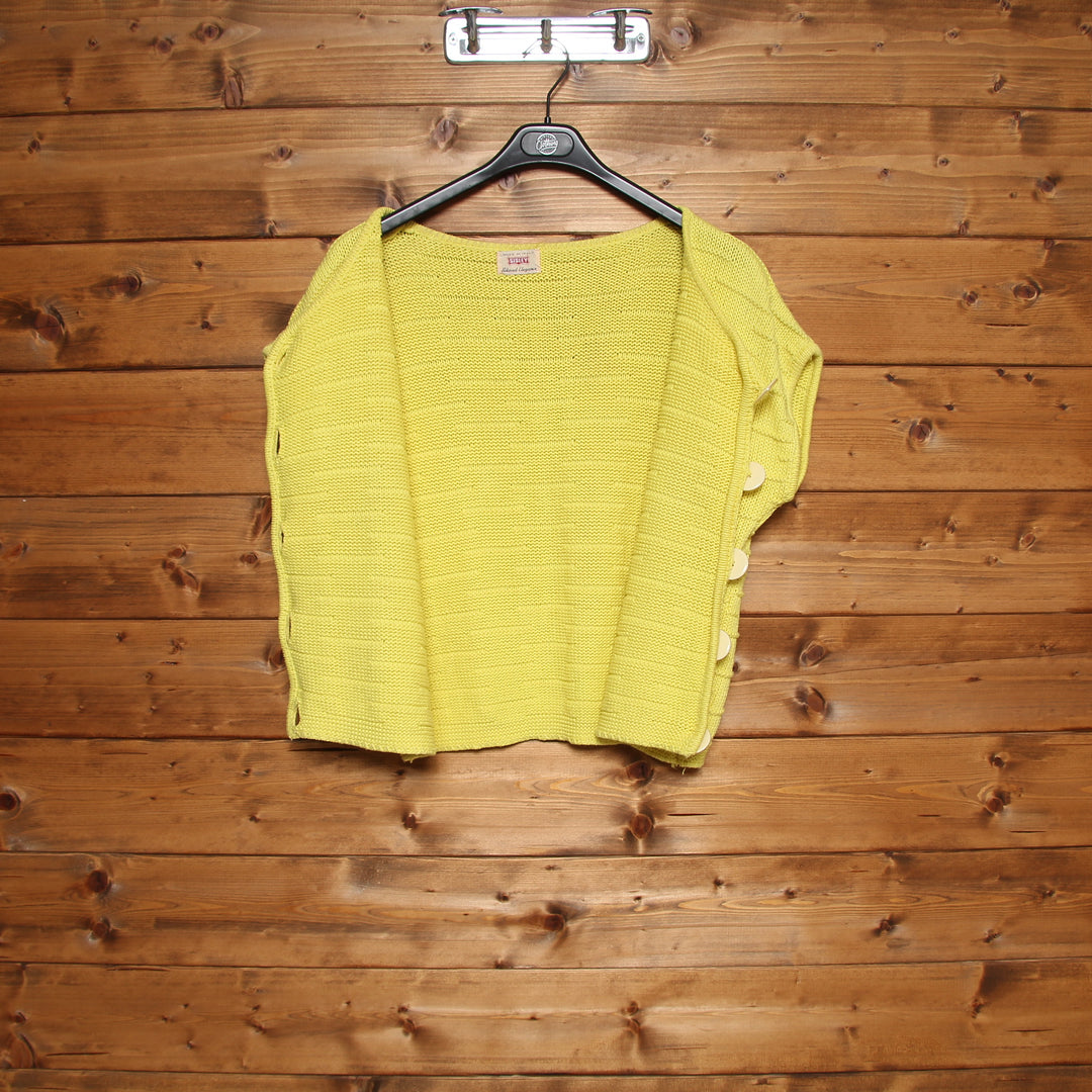 Sisley Cardigan Vintage Giallo Taglia XS Donna