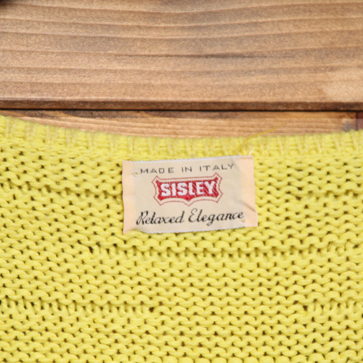 Sisley Cardigan Vintage Giallo Taglia XS Donna