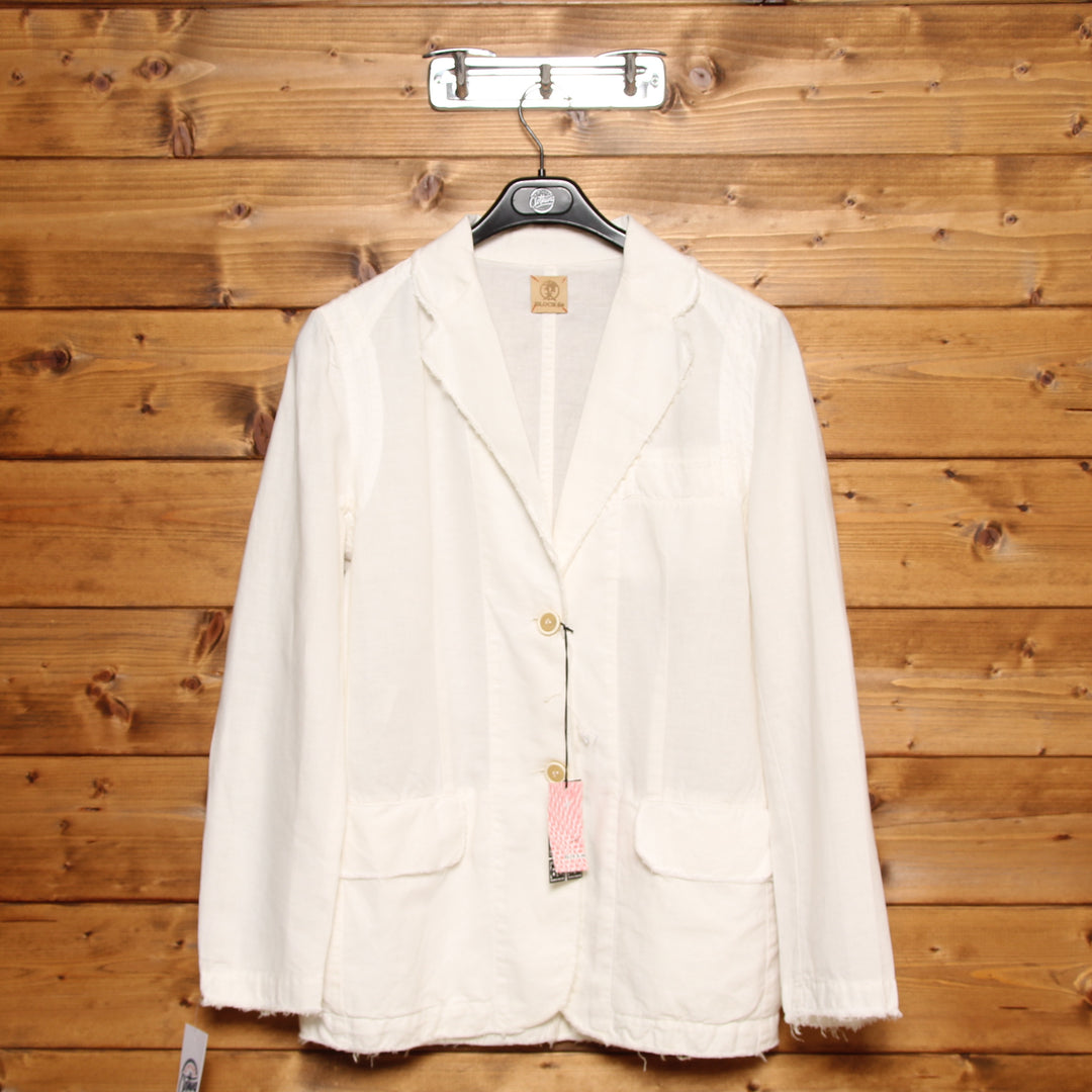 Block 60 L012 Giacca Blazer Bianca Taglia S Donna Deadstock w/Tags