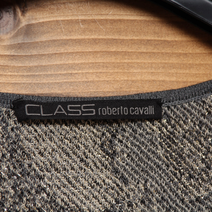Roberto Cavalli Class T-Shirt Marrone e Beige Taglia 46 Donna