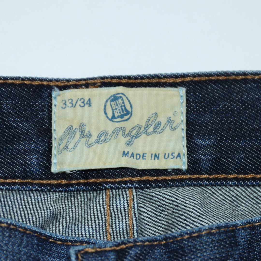 Wrangler Blue Bell Pete Denim W33 L34 Uomo Made in USA