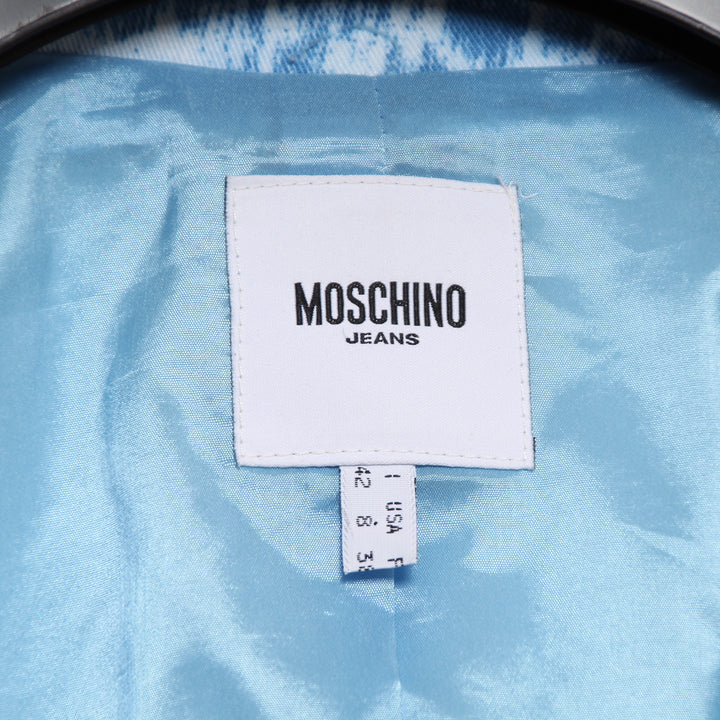 Moschino Jeans Giacca Azzurra Maculata Taglia 42 Donna
