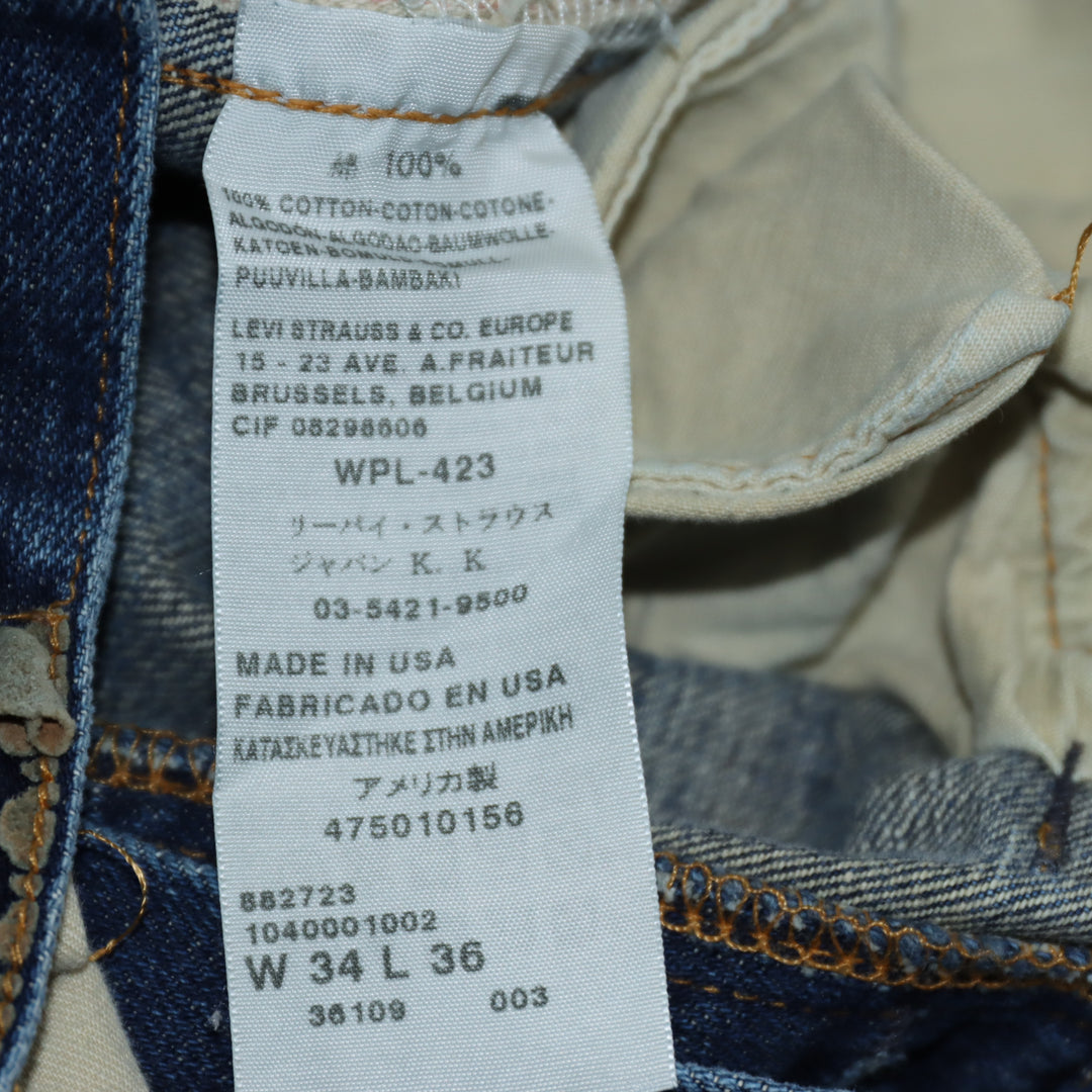 Levi's 501xx Big E Rivets Vintage Clothing Denim W34 L36 Unisex Made in USA