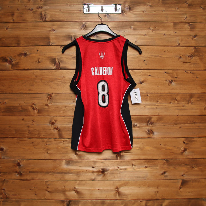 Maglia da Basket NBA Adidas Toronto Raptors Calderon 8 Rossa Taglia L Donna