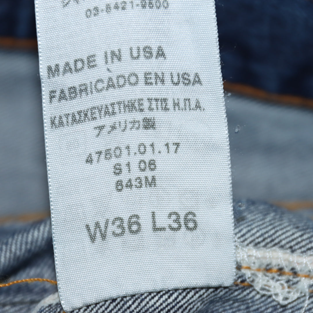 Levi's 501xx Rivets Big E Selvedge Vintage Denim W36 L36 Uomo Made in USA