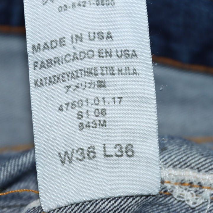 Levi's 501xx Rivets Big E Selvedge Vintage Denim W36 L36 Uomo Made in USA