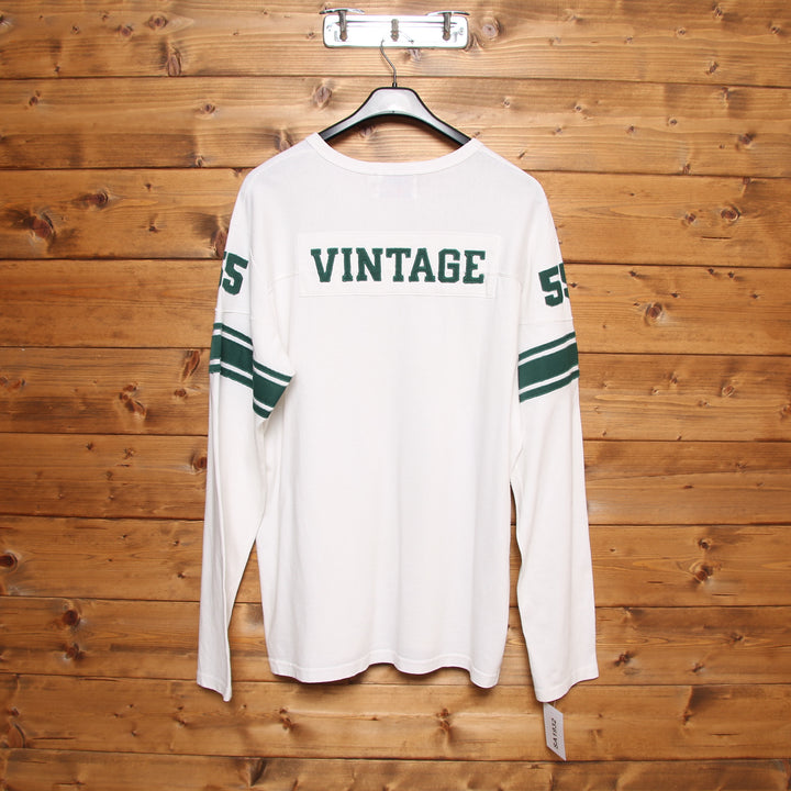 Uniform Vintage Felpa College Vintage Bianco e Verde Taglia XXL Unisex