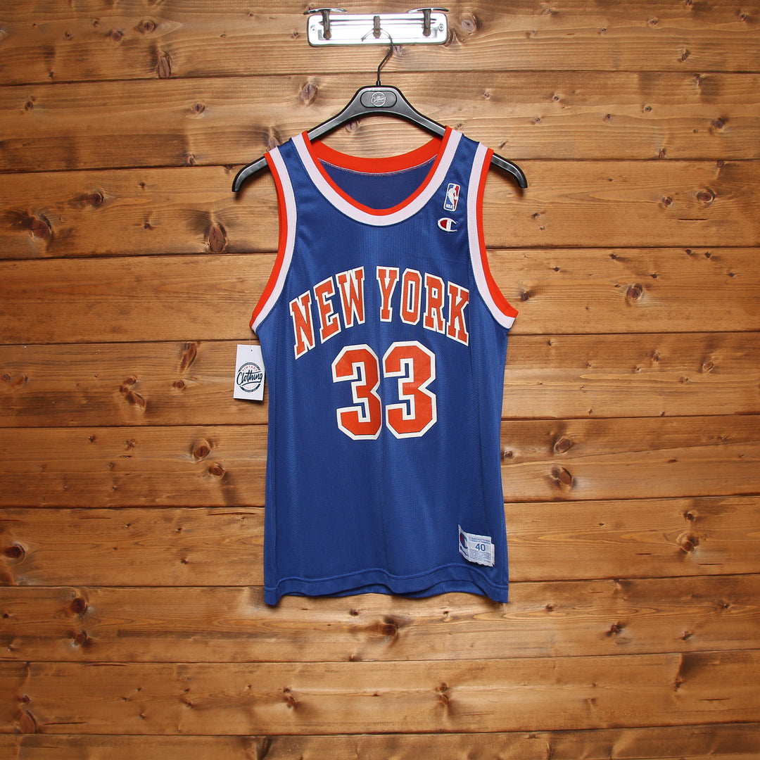 Maglia da Basket Champion NBA New York Knicks Ewing 33 Blu Taglia