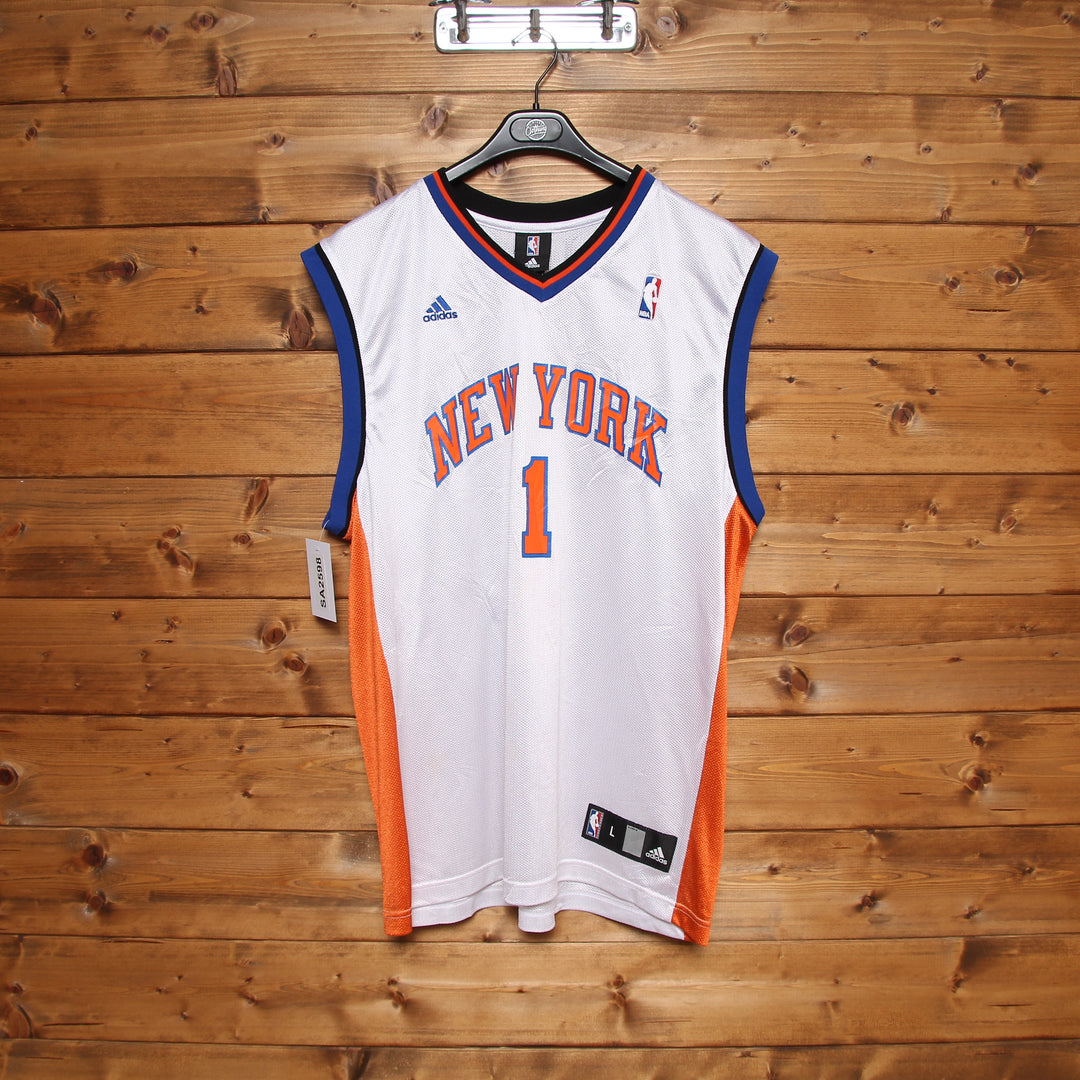 Maglia da Basket Adidas NBA New York Knicks Duhon 1 Bianco Taglia L Unisex