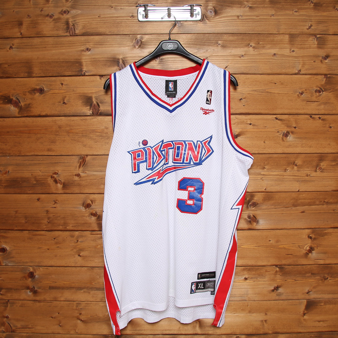 Maglia da Basket Reebok NBA Detroit Pistons Wallace 3 Bianca Taglia XL Unisex