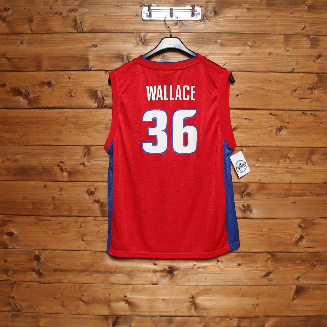 Maglia da Basket Reebok NBA Detroit Pistons Wallace 3 Rossa Taglia XL 18/20y Bambino