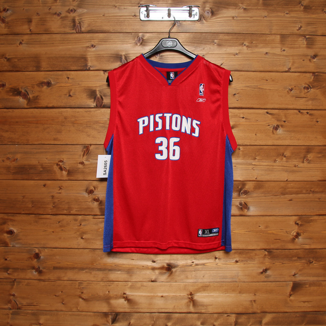 Maglia da Basket Reebok NBA Detroit Pistons Wallace 3 Rossa Taglia XL 18/20y Bambino