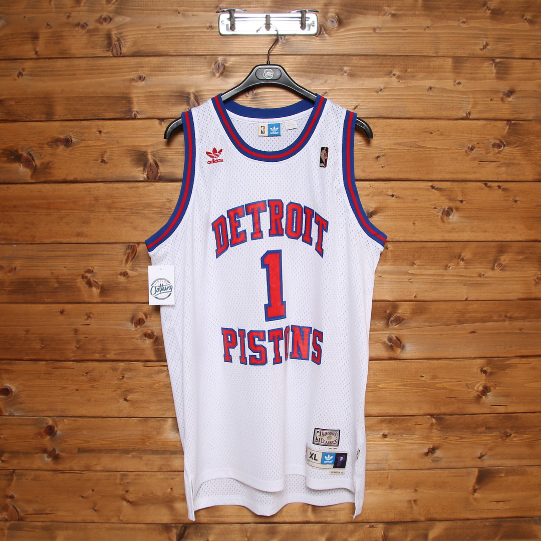 Maglia da Basket Adidas NBA Detroit Pistons Bill Ups 1 Bianca Taglia XL Unisex