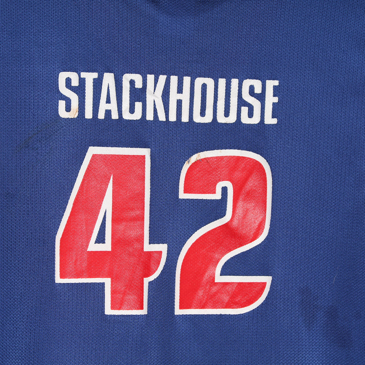 Maglia da Basket Champion NBA Detroit Pistons Stackhouse 42 Blu Taglia XL 18/20y Bambino