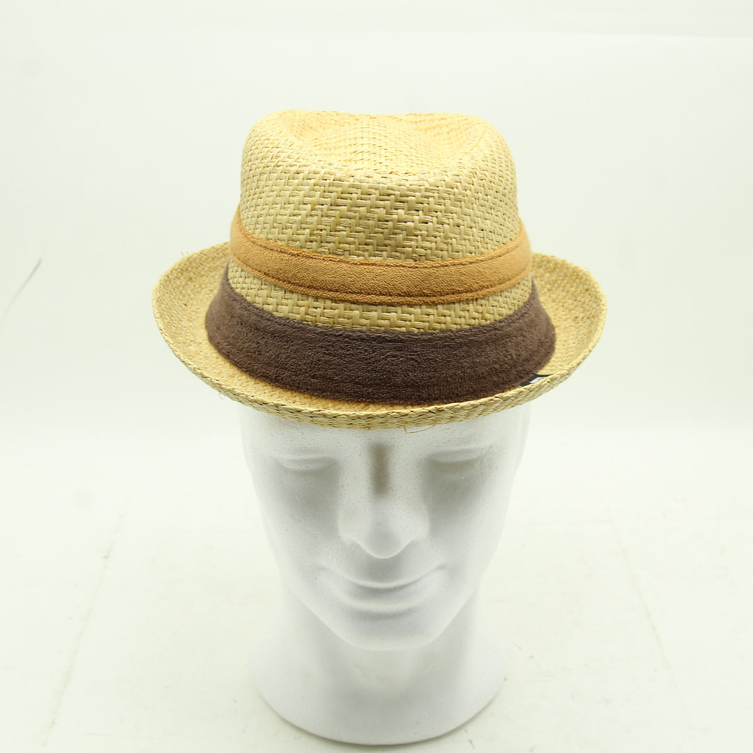 Block Headwear Cappello di Paglia Sabbia e Marrone Unisex Deadstock w/Tags