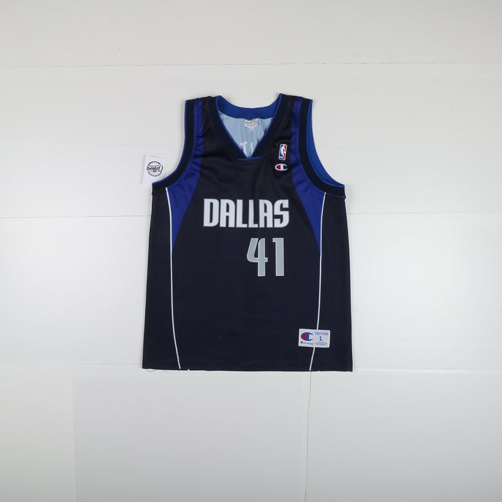 Maglia da Basket NBA Champion Dallas Maverick Nowitzki 47 Blu Taglia L