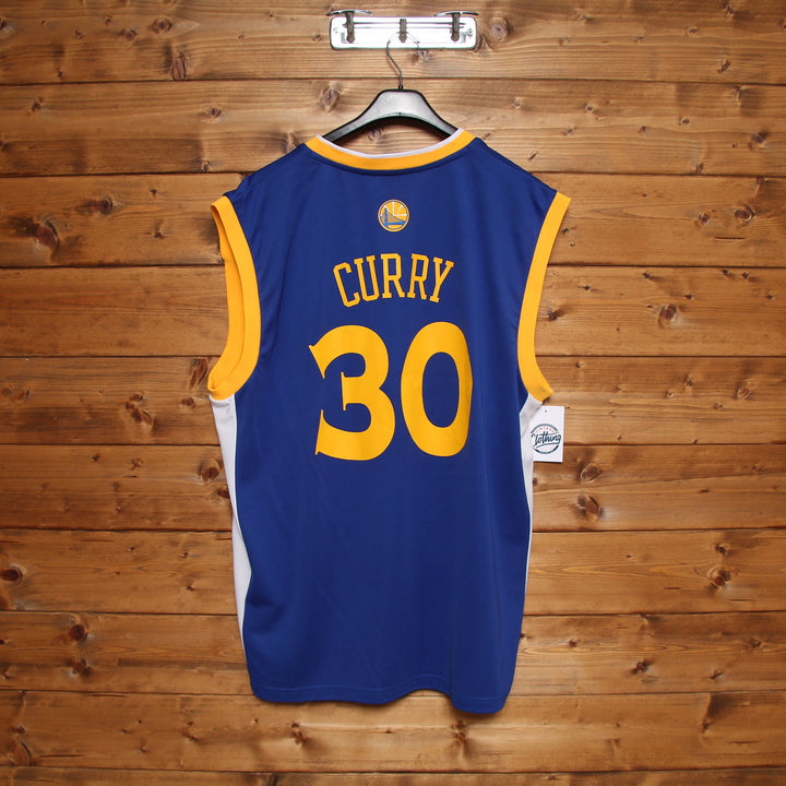 Maglia da Basket Adidas NBA Golden State Warriors Curry 30 Blu e Gialla Taglia XL Unisex