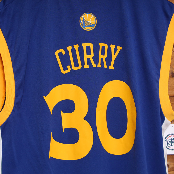 Maglia da Basket Adidas NBA Golden State Warriors Curry 30 Blu e Gialla Taglia XL Unisex