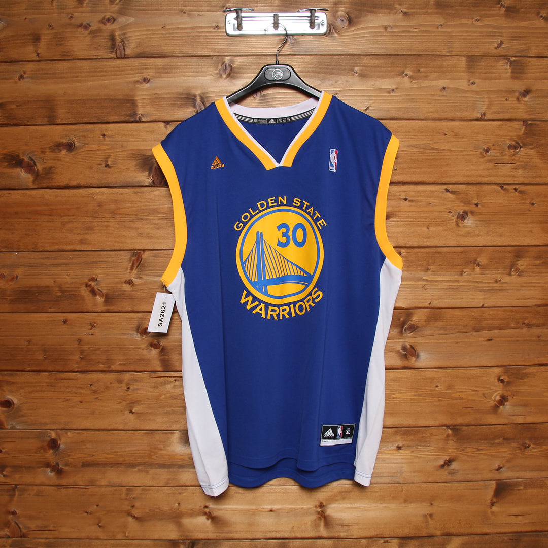 Maglia da Basket Adidas NBA Golden State Warriors Curry 30 Blu e Gialla Taglia XL Unisex