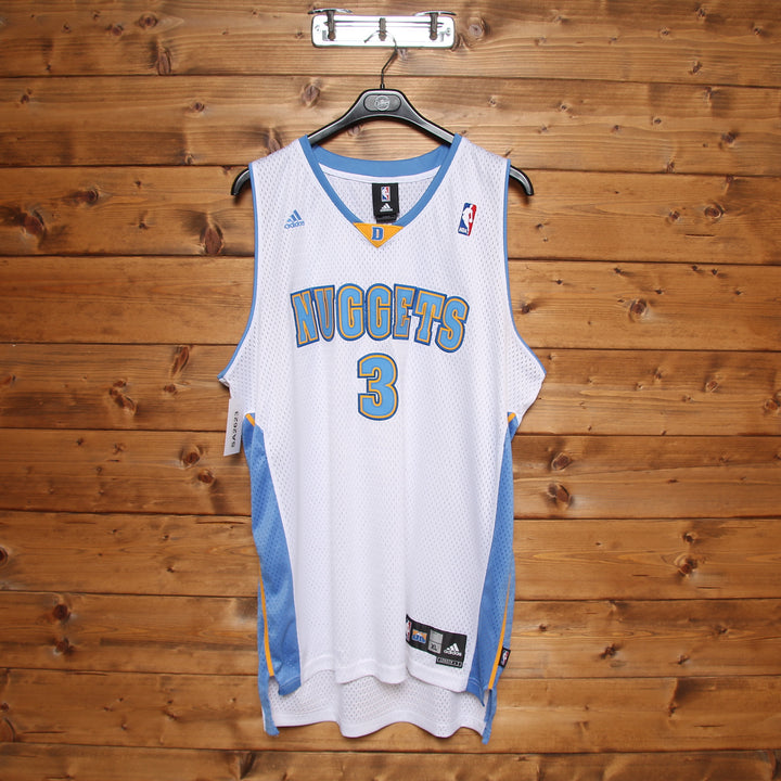 Maglia da Basket Vintage Adidas NBA Denver Nuggets Iverson 3 Bianca Taglia XL Unisex