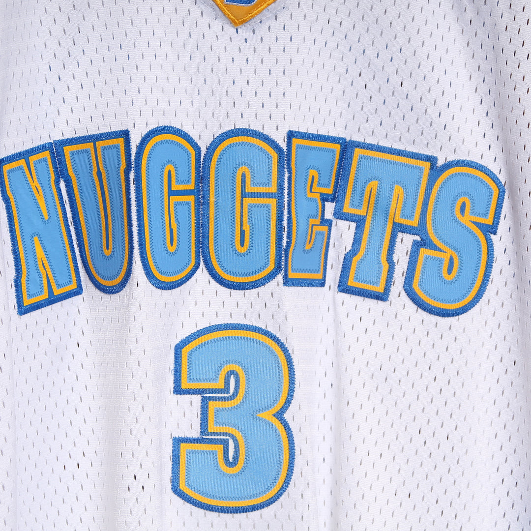 Maglia da Basket Vintage Adidas NBA Denver Nuggets Iverson 3 Bianca Taglia XL Unisex