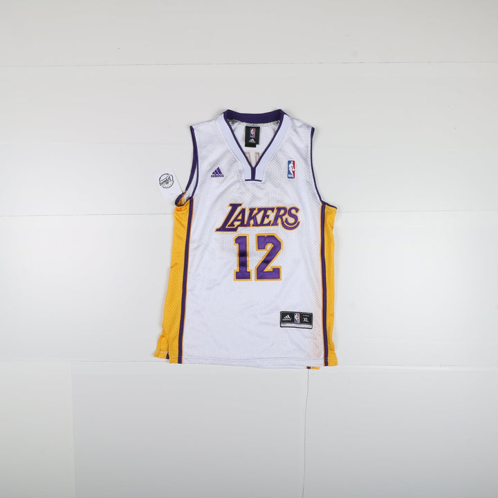 Maglia da Basket NBA Adidas Los Angeles Lakers Howard 12 Bianco, Viola e Giallo Taglia XL Bambino 10y
