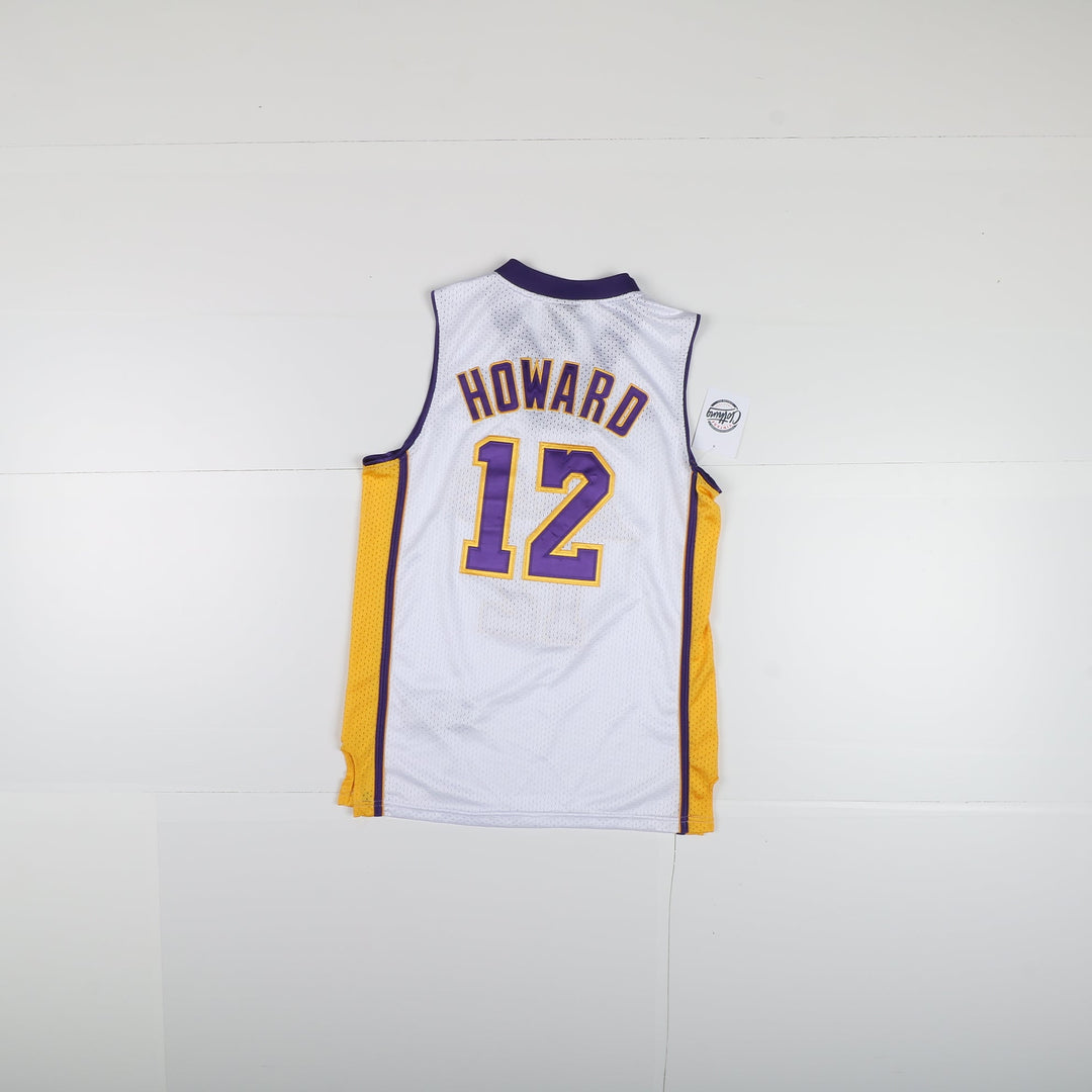 Maglia da Basket NBA Adidas Los Angeles Lakers Howard 12 Bianco, Viola e Giallo Taglia XL Bambino 10y