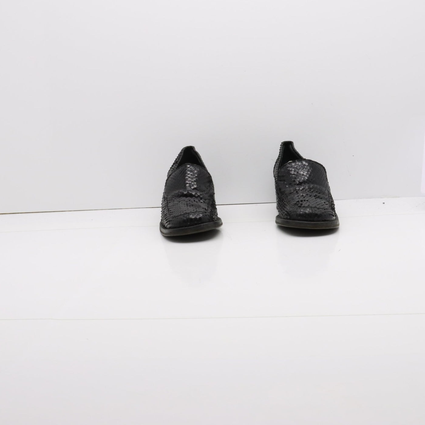 Ricci Mocassino Vintage Anni 70' Basse Nero Pitonata Eur 36 Donna