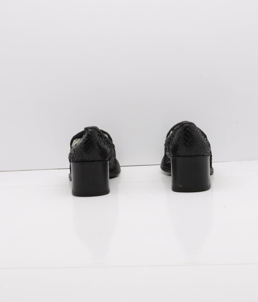 Ricci Mocassino Vintage Anni 70' Basse Nero Pitonata Eur 36 Donna