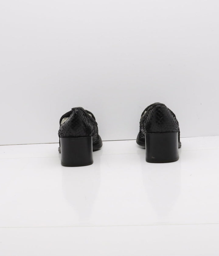 Ricci Mocassino Vintage Anni 70' Basse Nero Pitonata Eur 36 Donna