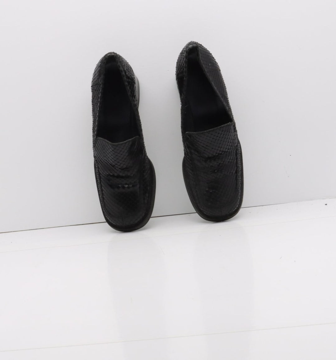 Ricci Mocassino Vintage Anni 70' Basse Nero Pitonata Eur 36 Donna