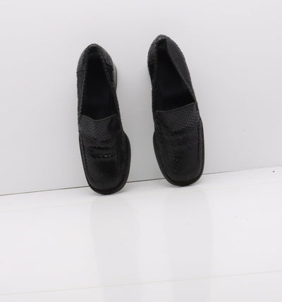 Ricci Mocassino Vintage Anni 70' Basse Nero Pitonata Eur 36 Donna
