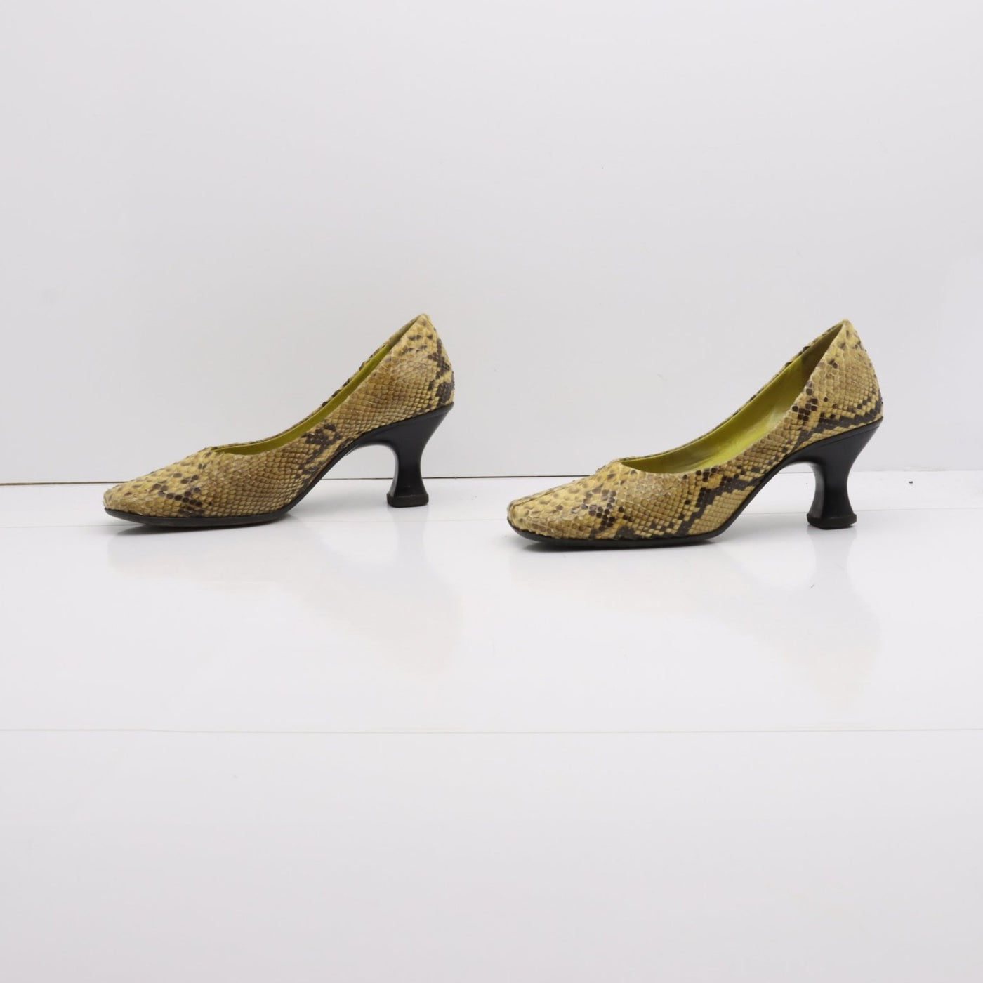Bianco&Nero Decoltè Vintage Anni 70' Basse Beige Pitonata Eur 35 Donna