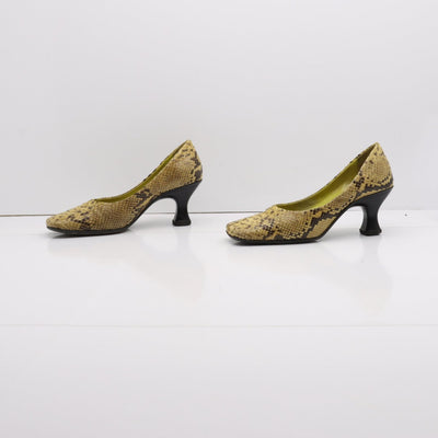 Bianco&Nero Decoltè Vintage Anni 70' Basse Beige Pitonata Eur 35 Donna