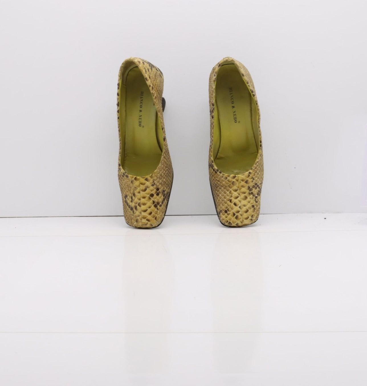Bianco&Nero Decoltè Vintage Anni 70' Basse Beige Pitonata Eur 35 Donna