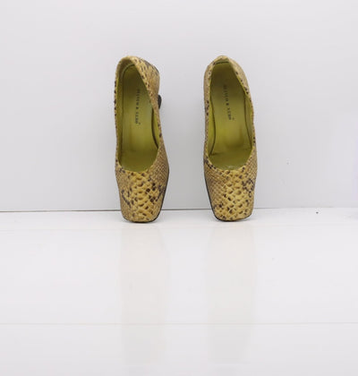 Bianco&Nero Decoltè Vintage Anni 70' Basse Beige Pitonata Eur 35 Donna