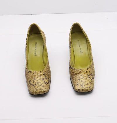 Bianco&Nero Decoltè Vintage Anni 70' Basse Beige Pitonata Eur 35 Donna