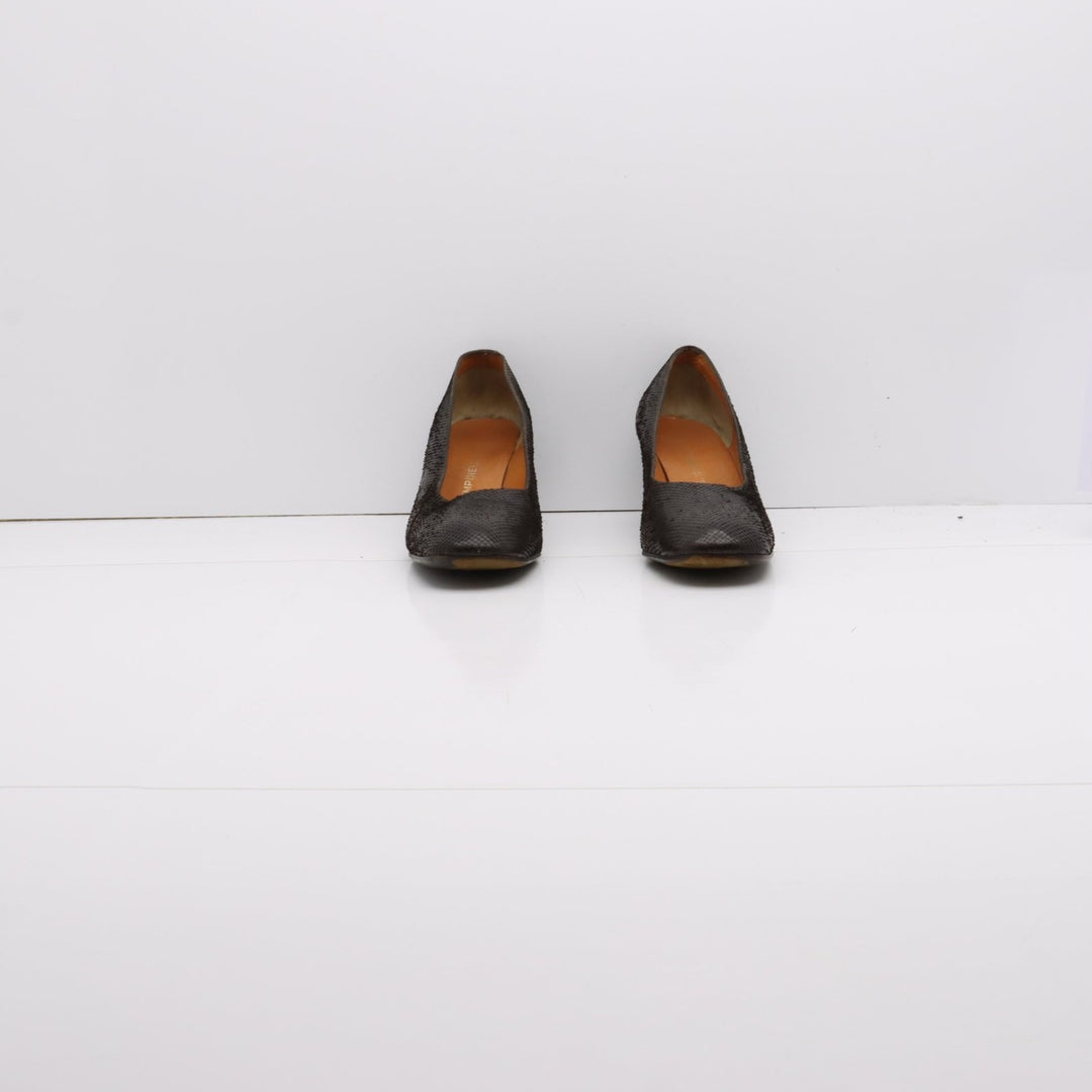 Pempinello Decoltè Vintage Anni 70' Basse Marrone Pitonata Eur 37 Donna