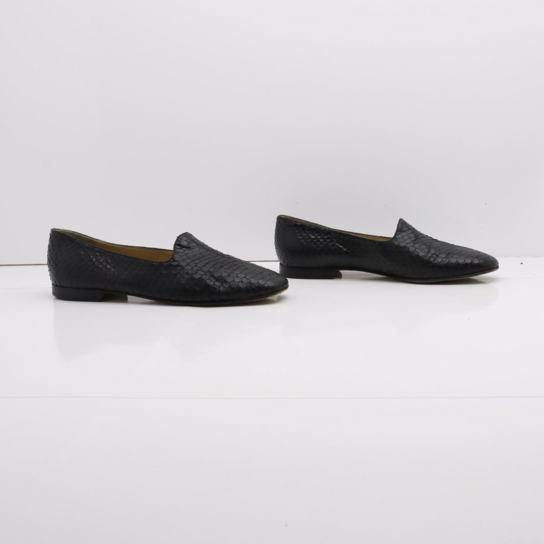 VR Estate Mocassino Vintage Anni 70' Basse Nero Pitonata Eur 40 Unisex